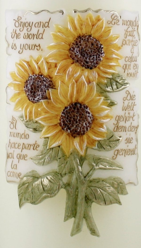 Zauberhafte Hochzeitskerze Sonnenblume